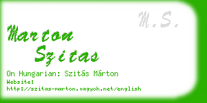 marton szitas business card