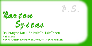 marton szitas business card